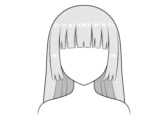How to Draw Anime "Hime Cut" Hairstyle