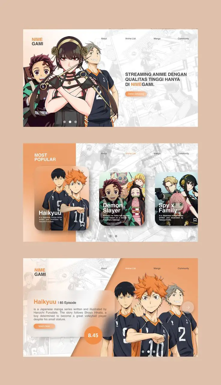 Website anime UI Design idea #Website #UI/UX #Anime