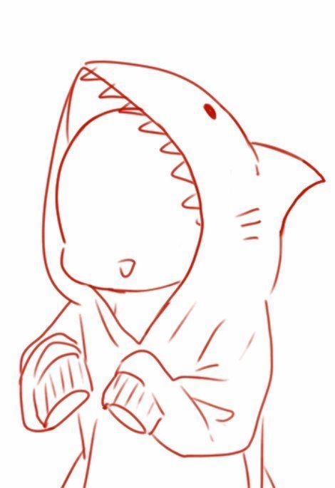 Tubarão fantasia | Bocetos bonitos, Referencia de arte, Como dibujar chibi