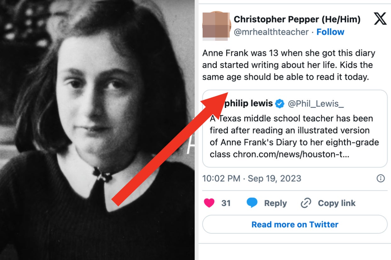 people-are-outraged-after-a-teacher-was-fired-for-assigning-reading-an-illustrated-version-of-anne-frank’s-diary