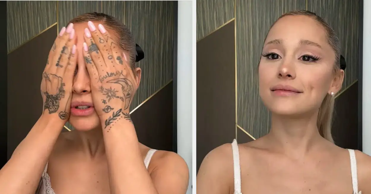 Ariana Grande Had Tears In Her Eyes Explaining How She Used Makeup As A Way To Hide Her True Self