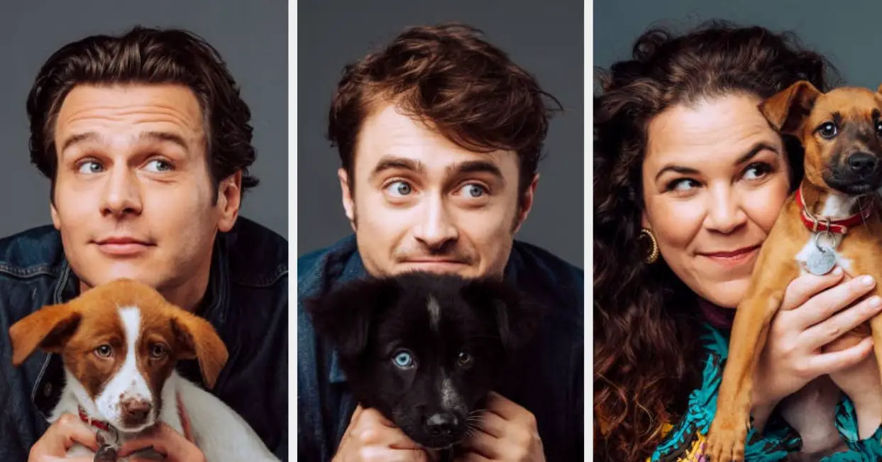 Daniel Radcliffe, Lindsay Mendez, And Jonathan Groff Puppy Interview