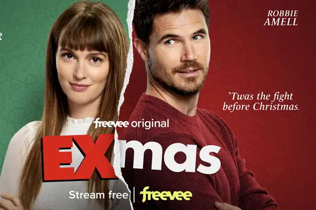 Leighton Meester and Robbie Amell Are Seeing Red in New Holiday Movie EXmas for Amazon Freevee
