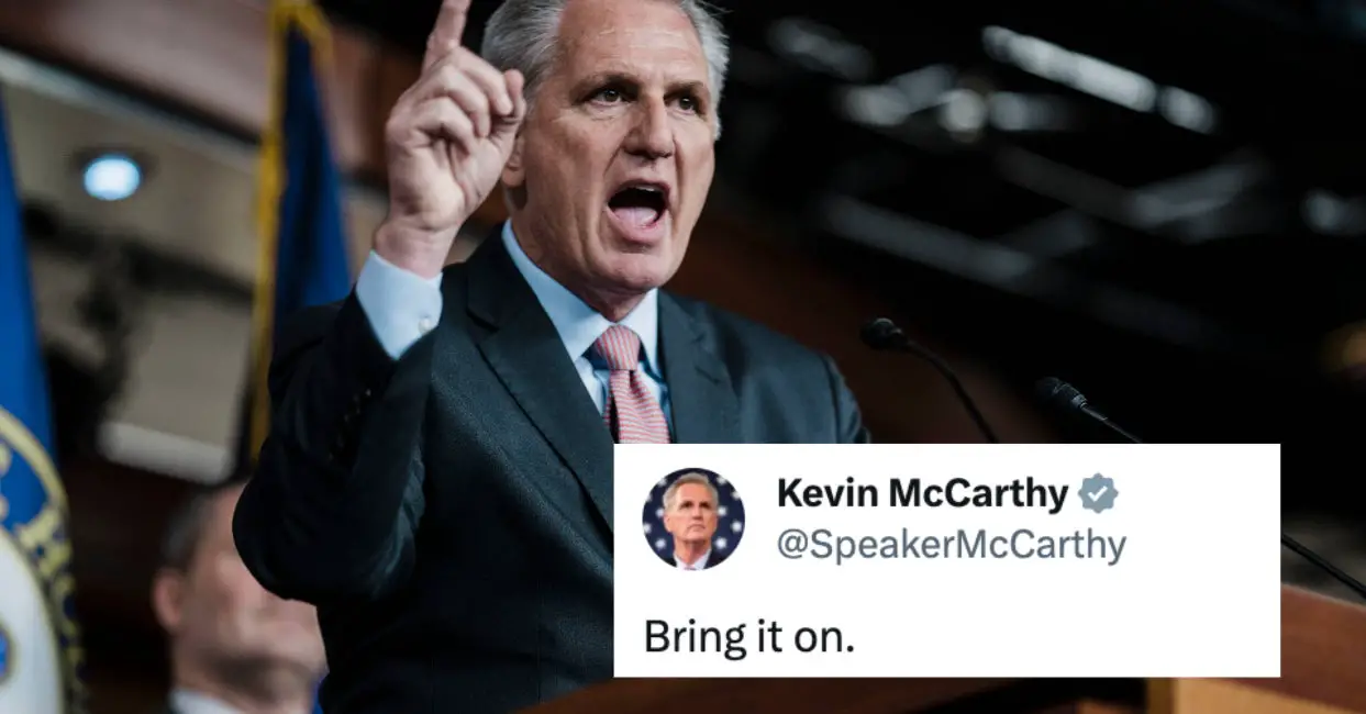People Are Roasting Kevin McCarthy After He Tweeted "Bring It On" A Day Before He Was Ousted