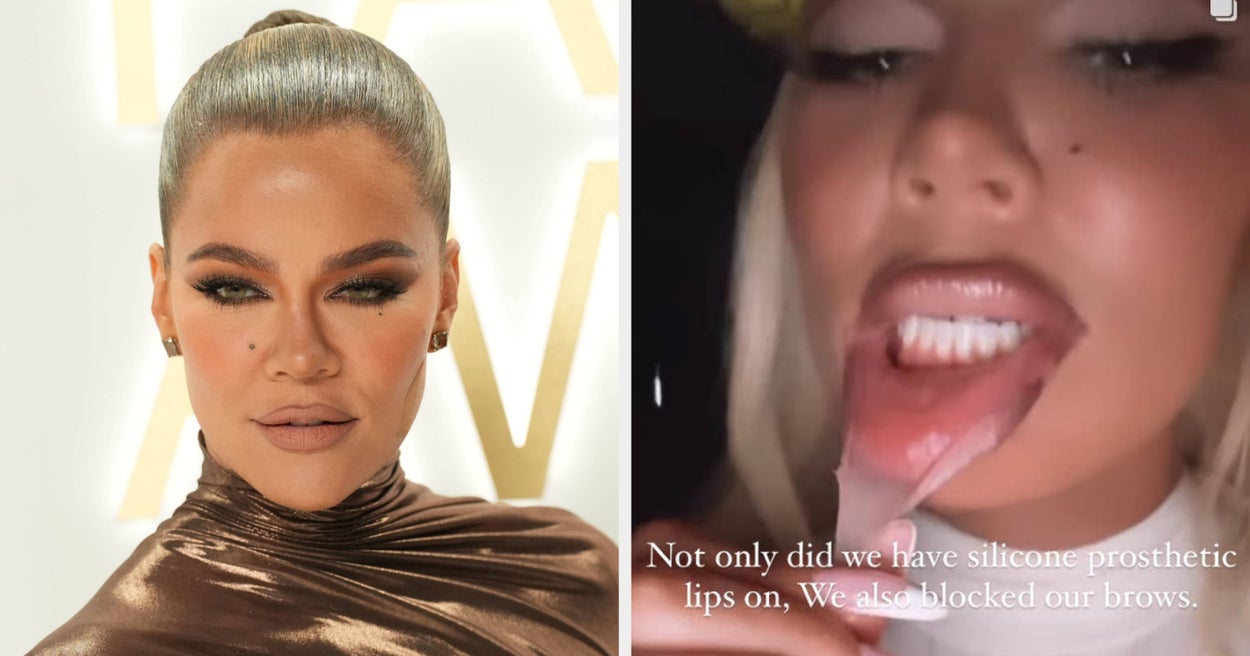 Khloé Kardashian Shared A Video Of Herself Removing The Prosthetic Lips She Used To Look “More Like A Doll” After People Called Her Unrecognizable In Her Bratz Halloween Costume