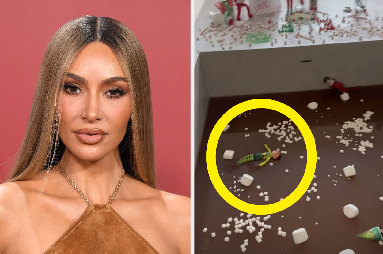 Kim Kardashian Went Waaaay Over The Top With Her "Chocolate Tub" Elf On The Shelf