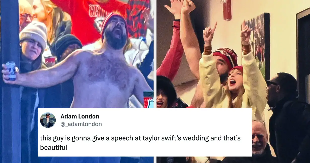 Taylor Swift And Football Fans Both Have The Same Response To Jason Kelce's Shirtless Scream