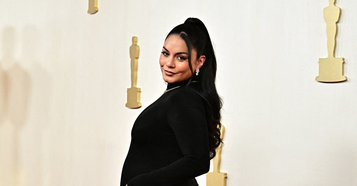 Vanessa Hudgens Revealed That She's Pregnant And Showed Off Her Baby Bump On The 2024 Oscars Red Carpet