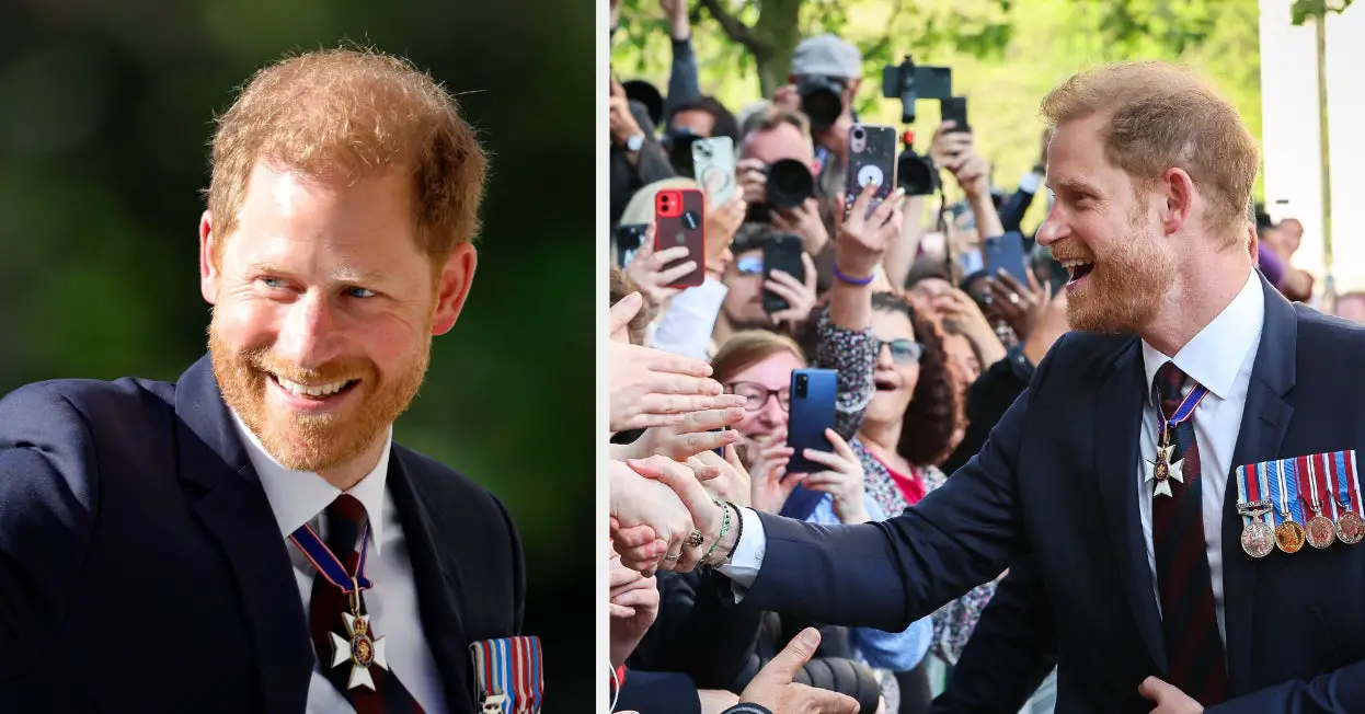 Prince Harry Gets Hero's Welcome As He's Supported By Diana's Family