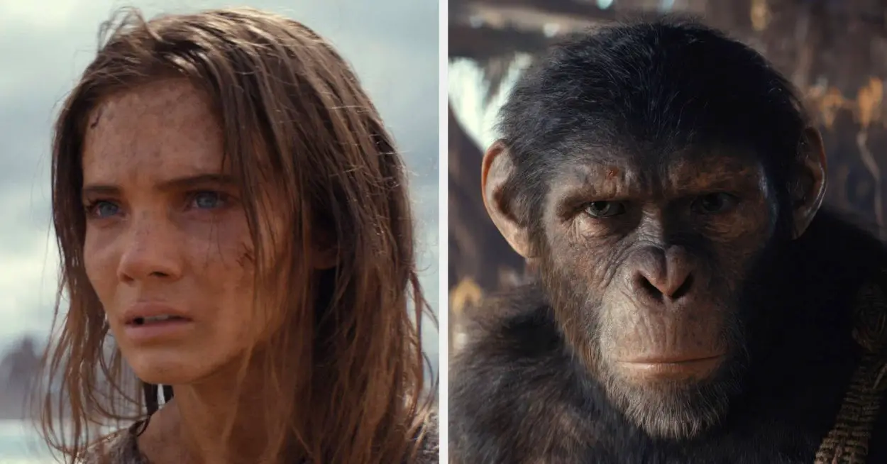 Side-By-Side Photos Of Freya Allan, Owen Teague And More Of The "Kingdom Of The Planet Of The Apes" Cast