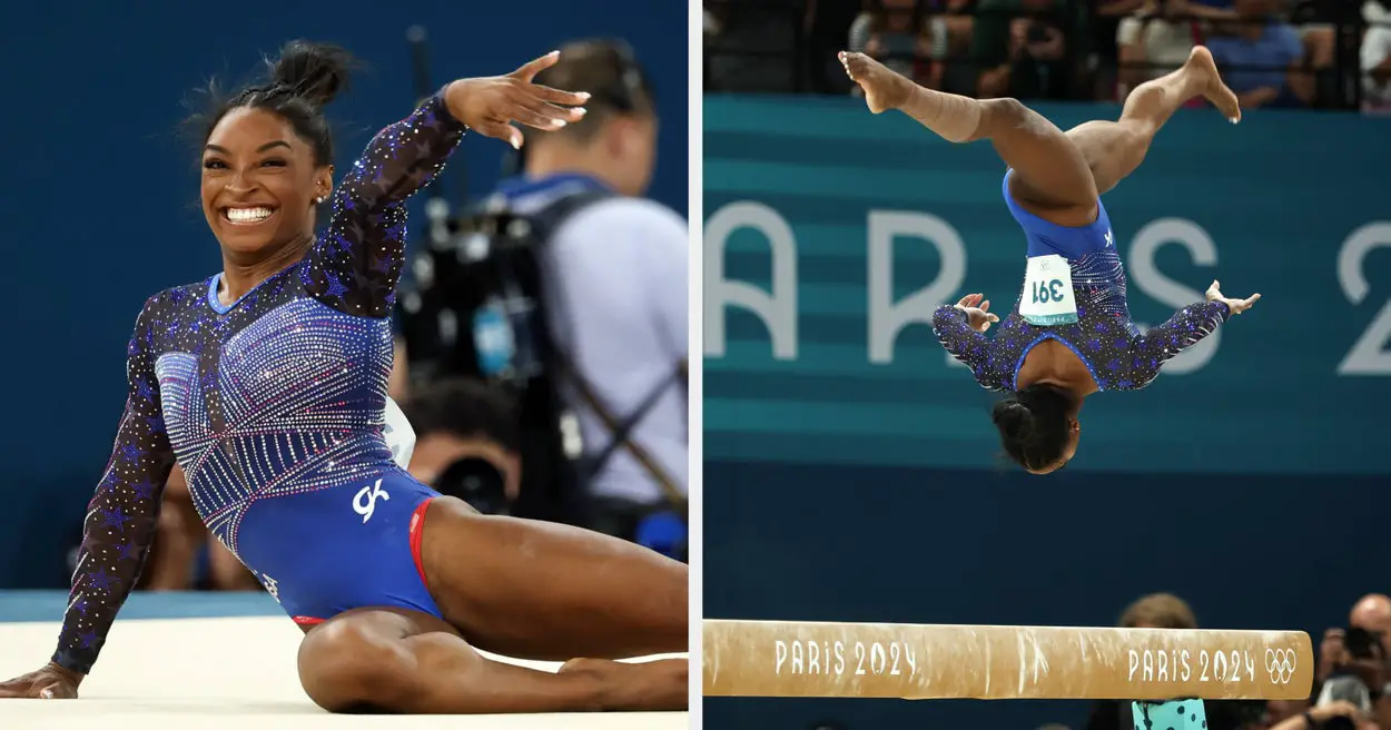 These 19 Stunning Photos Of Simone Biles's Winning All-Around Routine Prove Why She's The Uncontested Queen Of Gymnastics