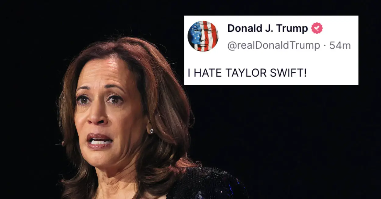 How Kamala Harris Reacted To Donald Trump's "I Hate Taylor Swift" Post